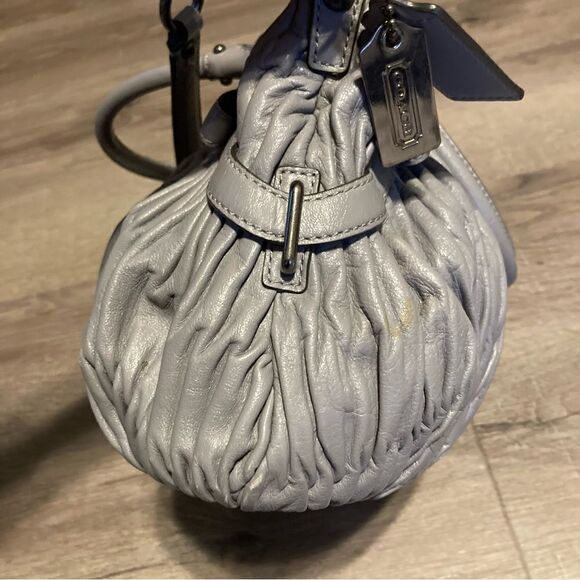 Coach Grey Leather Madison Gathered Sophia Satchel EUC - Picture 8 of 16